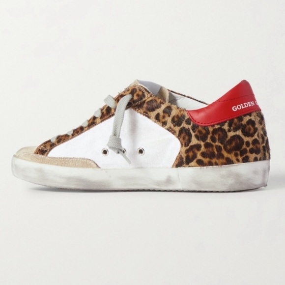 Golden Goose Leopard Sneakers with Red and White Details - Picture 2 of 8